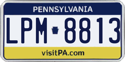 PA license plate LPM8813