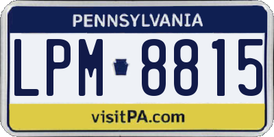 PA license plate LPM8815