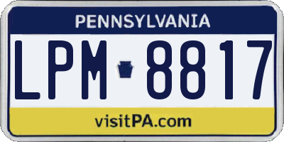PA license plate LPM8817