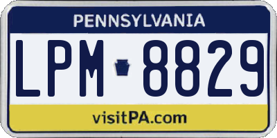 PA license plate LPM8829