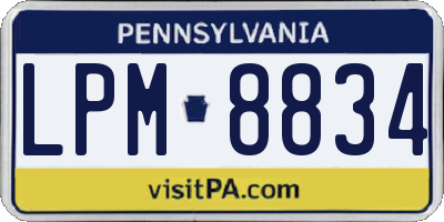 PA license plate LPM8834