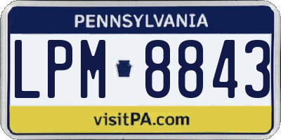 PA license plate LPM8843