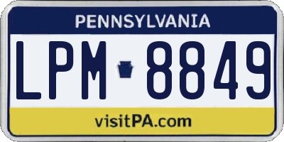 PA license plate LPM8849