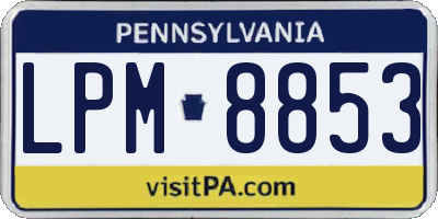 PA license plate LPM8853