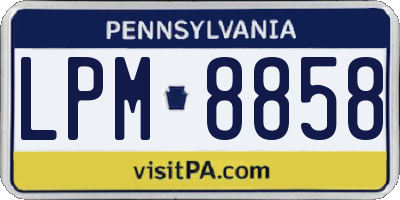 PA license plate LPM8858