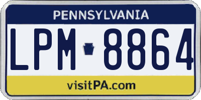 PA license plate LPM8864