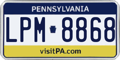 PA license plate LPM8868