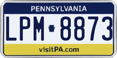 PA license plate LPM8873