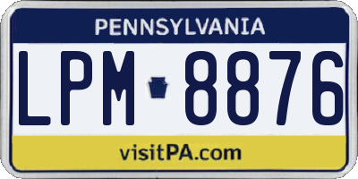 PA license plate LPM8876