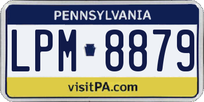 PA license plate LPM8879