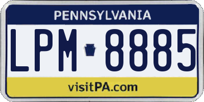 PA license plate LPM8885