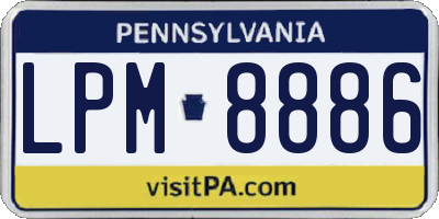 PA license plate LPM8886