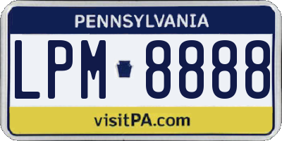 PA license plate LPM8888