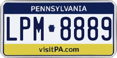 PA license plate LPM8889
