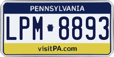 PA license plate LPM8893