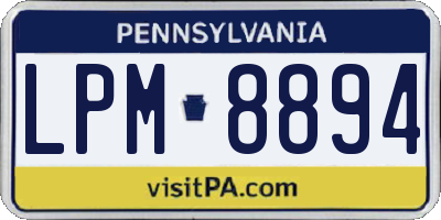 PA license plate LPM8894
