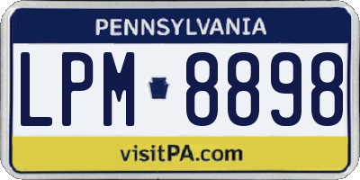 PA license plate LPM8898