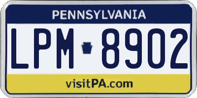 PA license plate LPM8902