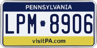 PA license plate LPM8906