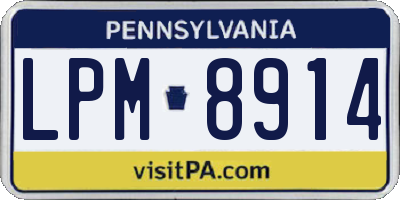 PA license plate LPM8914