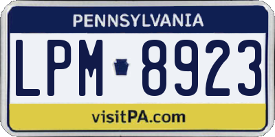 PA license plate LPM8923