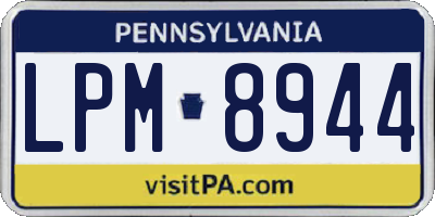 PA license plate LPM8944