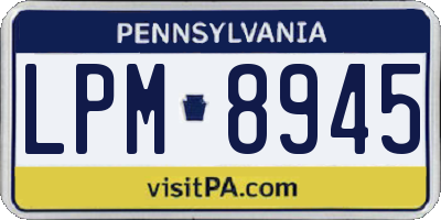 PA license plate LPM8945