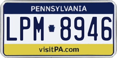 PA license plate LPM8946