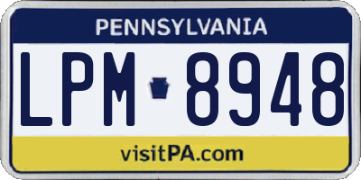 PA license plate LPM8948