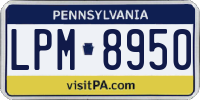 PA license plate LPM8950