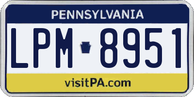 PA license plate LPM8951