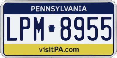 PA license plate LPM8955
