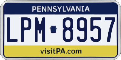 PA license plate LPM8957