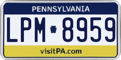 PA license plate LPM8959