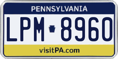 PA license plate LPM8960