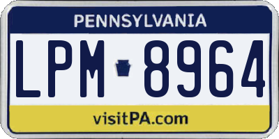 PA license plate LPM8964