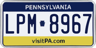 PA license plate LPM8967