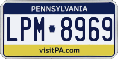 PA license plate LPM8969