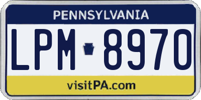 PA license plate LPM8970