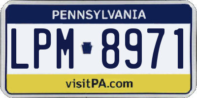 PA license plate LPM8971