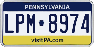 PA license plate LPM8974