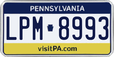 PA license plate LPM8993