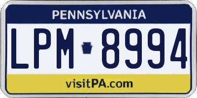 PA license plate LPM8994