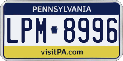 PA license plate LPM8996