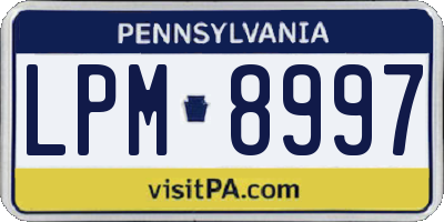PA license plate LPM8997