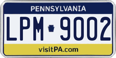 PA license plate LPM9002