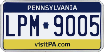 PA license plate LPM9005