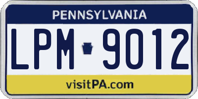 PA license plate LPM9012