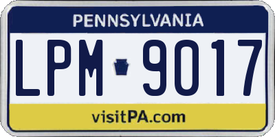 PA license plate LPM9017