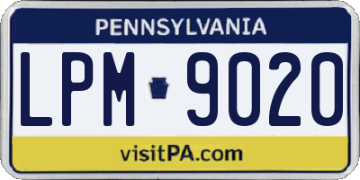 PA license plate LPM9020